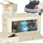 Pudła i pojemniki do przechowywania - Pudełko campingowe skrzynka organizer do bagażnika skrzynia 25l szare - miniaturka - grafika 1