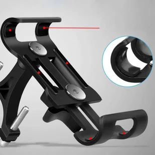Uchwyt rowerowy Alogy Metal Bike Holder do telefonu na kierownicę na rower motor hulajnoga Czarny + Pasek bezpieczeństwa - Akcesoria rowerowe - miniaturka - grafika 4