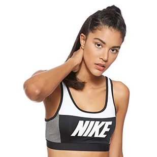 Nike Damski biustonosz Nike Sprt Dstrt Classic Biustonosz sportowy Biały/węglowy wrzosowy/biały S - Biustonosze - miniaturka - grafika 1