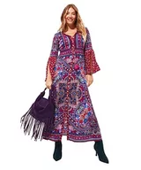 Sukienki - Joe Browns Damska sukienka maxi z ciemnym nadrukiem boho, fioletowa, 14, Fioletowy, 40 - miniaturka - grafika 1