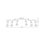 Lampy sufitowe - OSRAM Reflektor sufitowy OSRAM, srebrny, metalowy, 6-punktowa GU10-LED 2700 K, chromowy / srebrny, aluminium - miniaturka - grafika 1