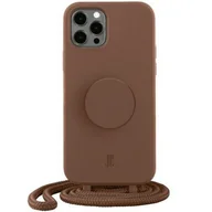 Etui i futerały do telefonów - Just Elegance Etui PopGrip do Apple iPhone 12/12 Pro Brązowy - miniaturka - grafika 1