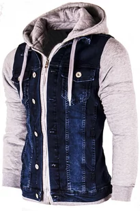 Przejściowa kurtka jeansowa 801 dark jeans - Risardi - Kurtki męskie - miniaturka - grafika 1