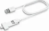 Kable USB - Kabel USB Innergie USB-A - microUSB + Lightning 0.8 m Biały (IN-ADP-121) - miniaturka - grafika 1
