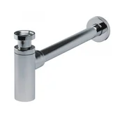 Syfony - Onnline Półsyfon butelkowy Design G 1.1/4" x 32 mm z rozetą, chrom regulowana rura odpływu do 320 mm - miniaturka - grafika 1