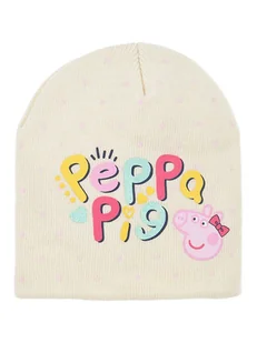 Peppa Pig Czapka "Świnka Peppa" w kolorze kremowym ze wzorem - Czapki damskie - miniaturka - grafika 1