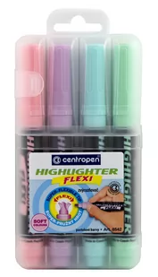 Centropen Zakreślacz  Highlighter Flexi Soft 8542 4 Kolory Pastel - Przybory szkolne - miniaturka - grafika 3