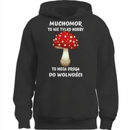 Bluzy męskie - BLUZA Z KAPTUREM MUCHOMOR CZERWONY NIE HOBBY TO DROGA DO WOLNOŚCI - miniaturka - grafika 1