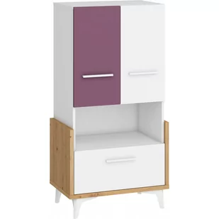 Regał 65N HEY-15 Hey MebloCross Dąb Artisan / Biały Mat / Żółty - Regały - miniaturka - grafika 1