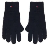 Rękawiczki - Rękawiczki Damskie Tommy Hilfiger Flag Fluffy AW0AW17797 Granatowy - miniaturka - grafika 1