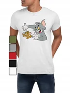Koszulki męskie - KOSZULKA T-SHIRT MĘSKA Z NADRUKIEM TOM I JERRY KOT MYSZ - XL - miniaturka - grafika 1