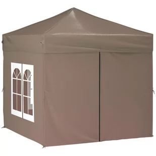 Składany namiot imprezowy ze ściankami, taupe, 2x2 m - Pawilony ogrodowe - miniaturka - grafika 4
