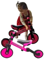 Rowerki biegowe - ROWEREK BIEGOWY 3w1 trójkołowy rower dla 1 2 3 latka lat Optimus Pink różowy - miniaturka - grafika 1