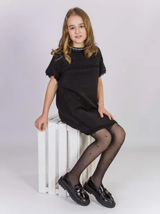 Rajstopy kropki Carmen 20DEN, czarne, Be Snazzy r.104/110 - Rajstopy - miniaturka - grafika 1