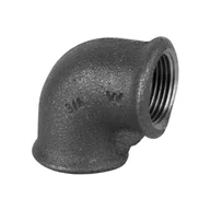 Łączniki, trójniki, kształtki - Kolano czarne Atusa nakrętne 90 typ A1 1/2" GW Invena - miniaturka - grafika 1