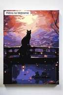 Malowanie po numerach - Neko, kot, koty, Japonia, Azja. noc, most, mostek, malowanie po numerach - miniaturka - grafika 1