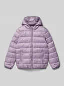 Kurtki i płaszcze dla dziewczynek - Kurtka pikowana z kapturem i wpuszczanymi kieszeniami - miniaturka - grafika 1