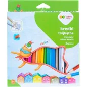 Przybory szkolne - Happy Color Kredki drewniane trójkątne 24 kolorów - miniaturka - grafika 1