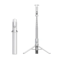 Selfie stick - SEAJIC AB403 Selfie Stick Statyw Wysuwany 2 w 1 Aluminiowy kij do selfie Bluetooth ze zdalnym Shutt - miniaturka - grafika 1