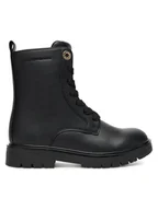 Buty dla dziewczynek - Tommy Hilfiger Trapery Lace-Up Bootie T3A5-34012-1355 S Czarny - miniaturka - grafika 1
