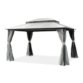 Pawilony ogrodowe - Pawilon do ogrodu z moskitierą i zasłonami VANCOUVER 3x4 Light Grey - Hardmaister - miniaturka - grafika 1