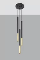 Lampy sufitowe - Sollux Lighting Lampa wisząca MOZAICA 3P czarny/złoto - miniaturka - grafika 1
