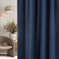 Zasłony - Zasłona na taśmie marszczącej granatowa aksamitna 140 x 280 cm 1 szt. - miniaturka - grafika 1