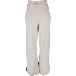 Spodnie damskie - Urban Classics Damskie spodnie z rozcięciem z grubej odzieży frotte, Ciepły szary, 5XL - grafika 1