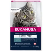 Sucha karma dla kotów - Eukanuba Adult Grain Free, z łososiem - 10 kg - miniaturka - grafika 1