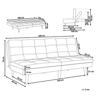 Sofa rozkładana zielona RONNE - Sofy i kanapy - miniaturka - grafika 9