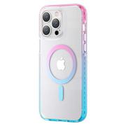Etui i futerały do telefonów - Kingxbar PQY Ice Crystal Series magnetyczne etui iPhone 14 Plus MagSafe różowo-niebieskie - miniaturka - grafika 1