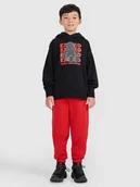 Spodnie i spodenki dla chłopców - 4F Spodnie dresowe joggery chłopięce - czerwone 122 (6-7 lat) - miniaturka - grafika 1