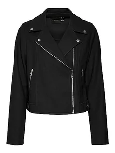 Kurtki damskie - VERO MODA Vmpop Short Biker Jacket Boos kurtka damska, czarny, XS - grafika 1