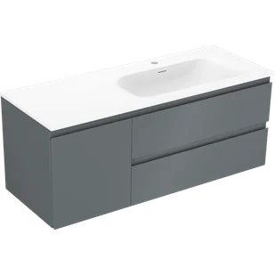 Mexen Orio szafka łazienkowa 120 cm z umywalką Vela prawą, 2S, 1D, grafit mat/biała mat - 91A13-12047-3-BBFFF66-W23P01 - Szafki łazienkowe - miniaturka - grafika 1