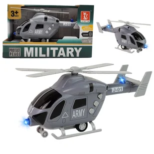 HELIKOPTER WOJSKOWY ŚWIATŁO DŹWIĘK napęd FRICTION - Samoloty i helikoptery - miniaturka - grafika 1