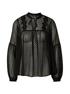 VERO MODA Damska bluzka Vmmadeline L/S dekolt w serek Top Ga Noos, czarny, M - Bluzki damskie - miniaturka - grafika 1