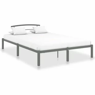 vidaXL Rama łóżka, szara, metalowa, 120 x 200 cm - Łóżka - miniaturka - grafika 1