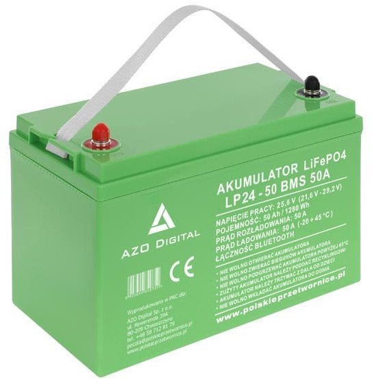 Akumulator LiFePO4 LP24-50 50Ah 24V 50A Bluetooth mata grzewcza