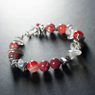 Bransoletki - Połyskująca bransoletka z agatem i kwarcem górskim.[SB8] - miniaturka - grafika 1