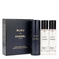 Wody i perfumy męskie - Chanel Bleu Parfum 3x20ml Twist And Spray + Ozdobny Atomizer - miniaturka - grafika 1