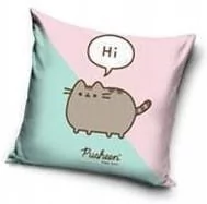 Kołdry i poduszki dla dzieci - PUSHEEN hi kot poduszka dekoracyjna jasiek dwustronna 40x40 cm - miniaturka - grafika 1