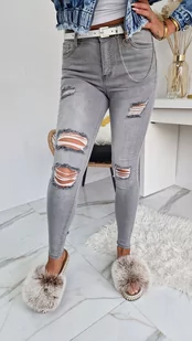 SPODNIE JEANSOWE PARIS JEANS  GOODIES SZARE - ETNEE - Spodnie damskie - miniaturka - grafika 1