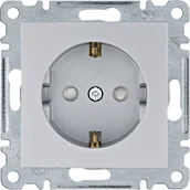 Gniazdka elektryczne - Hager Gniazdo schuko z przesłonami torów prądowych Lumina - srebrny mat - miniaturka - grafika 1