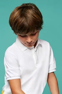 Koszulki dla chłopców - Mayoral polo dziecięce kolor biały gładki - grafika 1