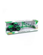 Samochody i pojazdy dla dzieci - Polesie 91307 Traktor '';Progres''; inercyjny z pługiem zielony w pudełku - miniaturka - grafika 1