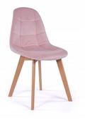 Krzesła - krzesło skandynawskie welurowe VEGAS różowe - miniaturka - grafika 1