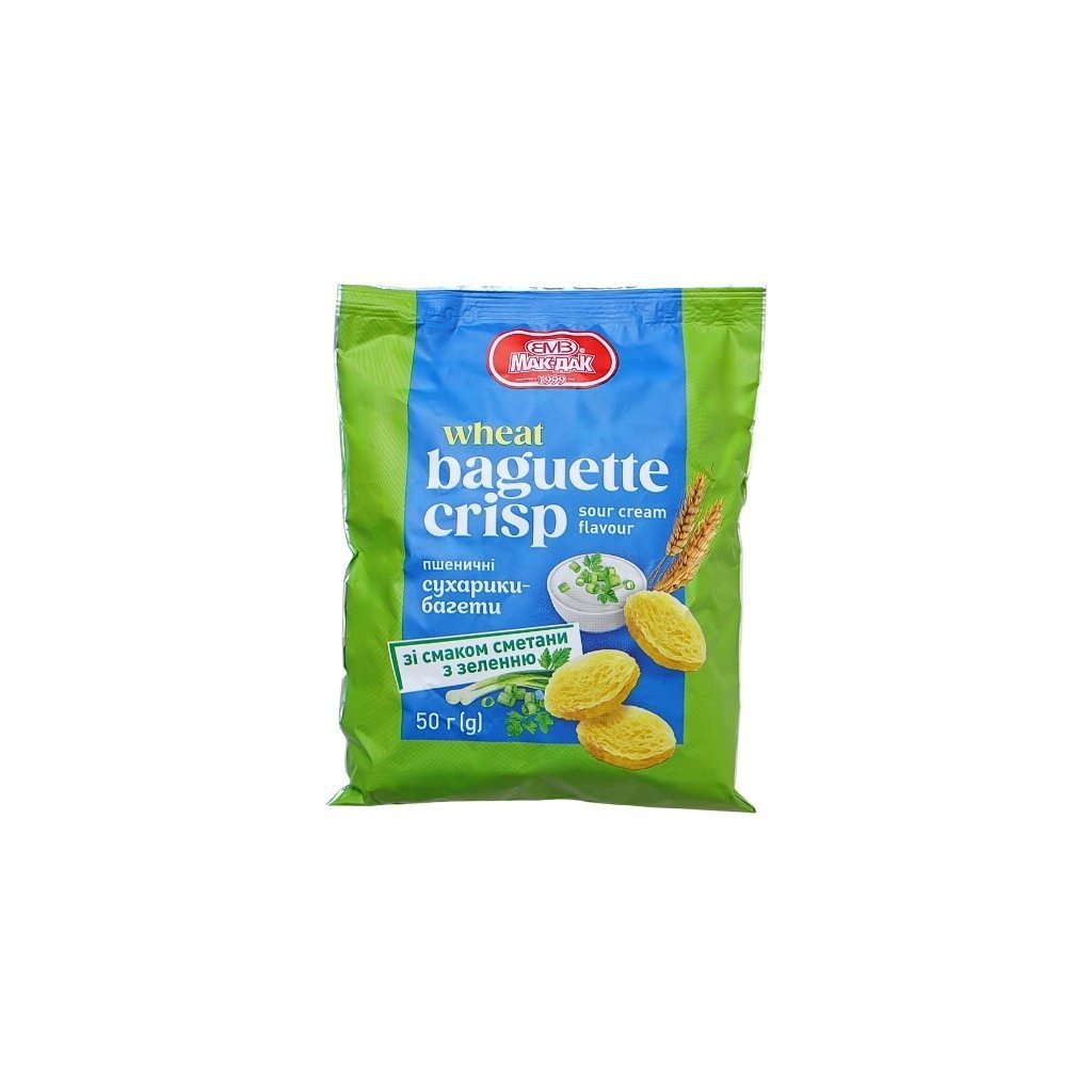 Sucharki-bagietki pszenne o smaku śmietany z ziołami 