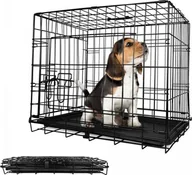 Sprzęt podróżny i transportery dla psów - Leopet Składana klatka dla psa 107 x 69 x 75,5 cm XL czarna - miniaturka - grafika 1