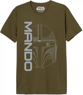 Koszulki męskie - Star Wars "Mandalorian - Mando Icon and Logo" MESWMANTS206 Koszulka męska, Army, Rozmiar S, Armia, S - grafika 1