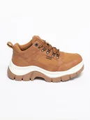 Botki damskie - BIG STAR Botki w kolorze jasnobrązowym - miniaturka - grafika 1